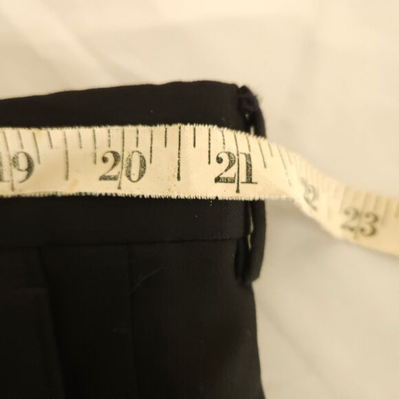 Hart Schaffner Marx Mens 42x28 Black Super 100's Wool Pleated Cuffed Dress Pants - Picture 5 of 7